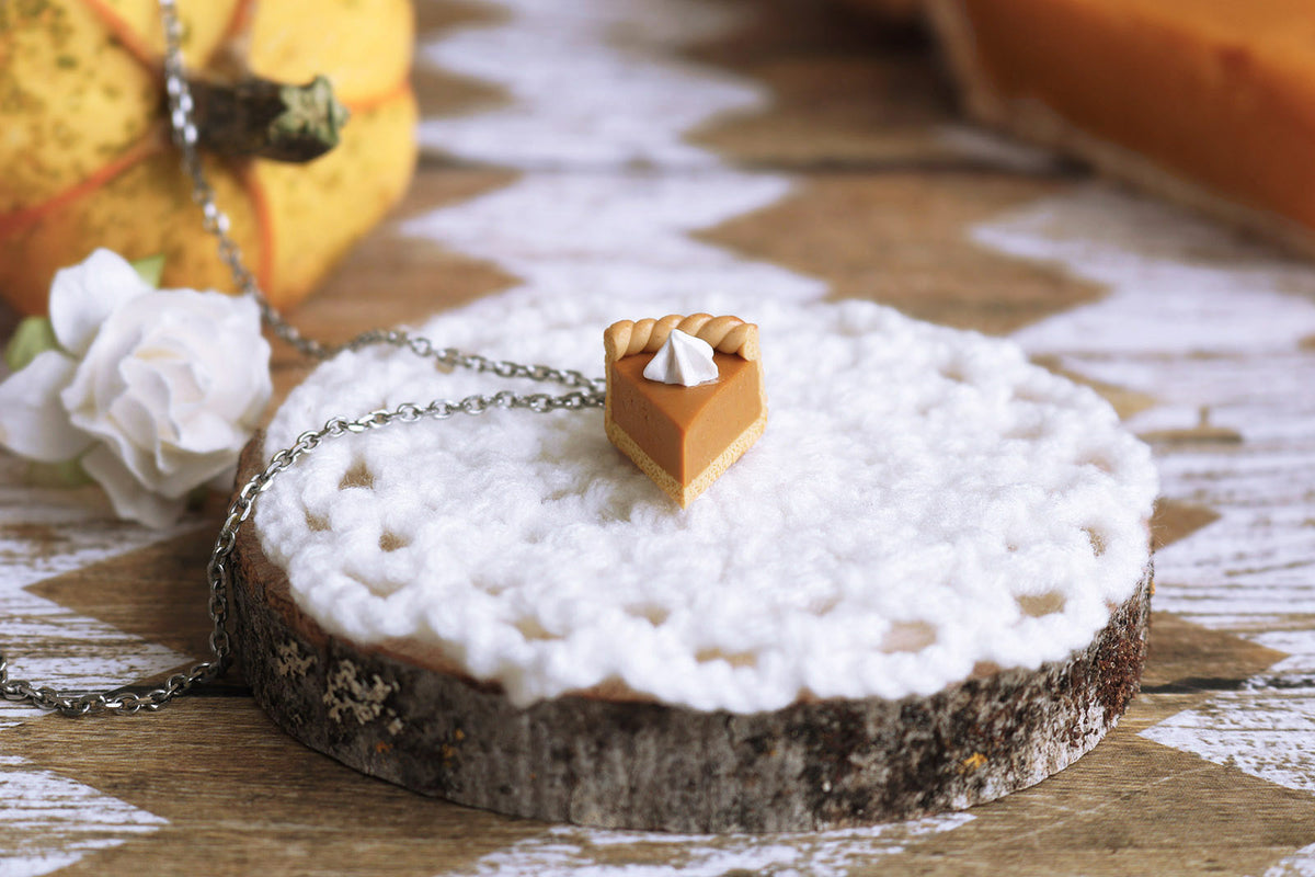 polinacreations Handmade jewelry Polymer Clay Pumpkin Pie Necklace. Pumpkin Pie charm orange charm Orange jewelry orange necklace Fake Food Necklace Pumpkin Pie jewelry Miniature Food autumn jewelry fall jewelry mini food jewelry gift for her Thanksgiving gift Thanksgiving jewelry holiday jewelry pumpkin charm gift for woman pastry jewelry pastry pendant