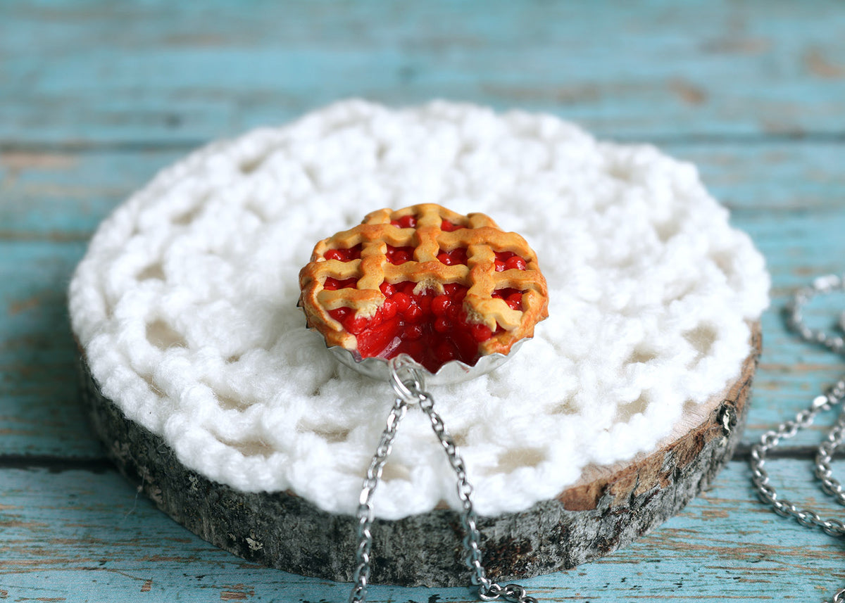 Polinacreations Handmade Jewelry Cherry Pie Pendant Cherry Pie Necklace,Miniature Food Jewelry Cherry Jewelry Red Necklace Cherry Necklace red jewelry red necklace Fake food jewelry mini food charm pie charm circle necklace red circle charm pastry jewelry pastry charm gift for her gift for woman bottle cap jewelry berry jewelry