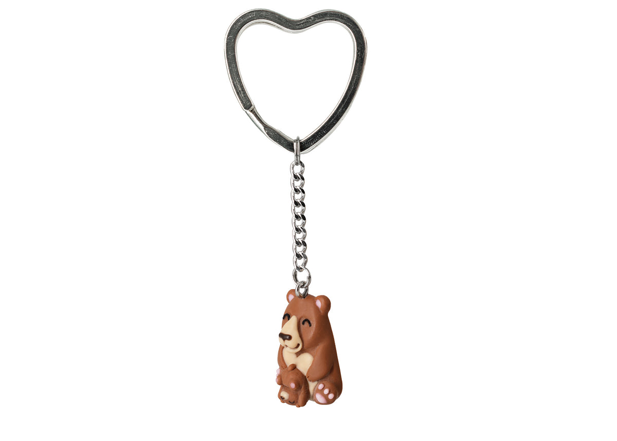 Polinacreations Mama Bear and Baby Keychain. Mothers Day Gift Mother Daughter Son Jewelry Moms Birthday Gift Moms Day Key Ring Teddy bear Jewelry Pet Gifts polymer clay jewelry brown jewelry