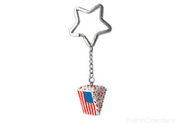 Handmade American Flag Cake Keychain, 4th of July Gift
