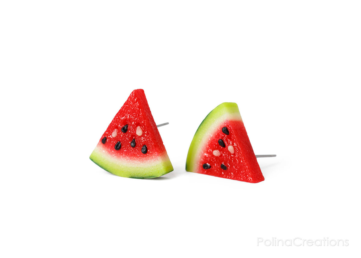 Handmade Watermelon Stud Earrings