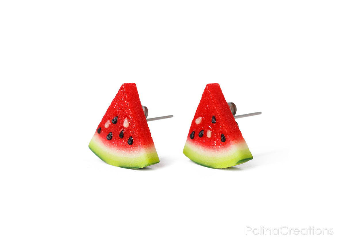 Handmade Watermelon Stud Earrings