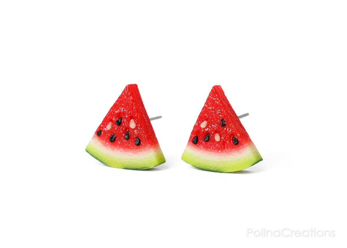 Handmade Watermelon Stud Earrings