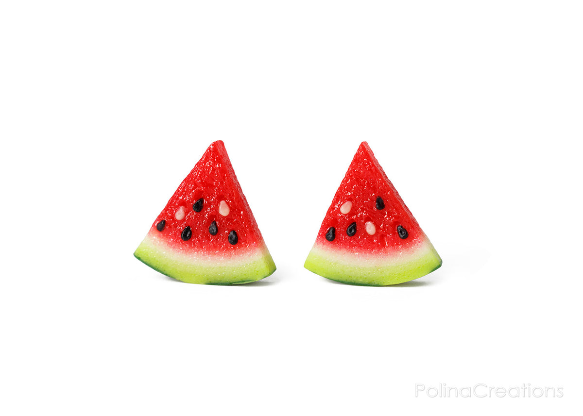 Handmade Watermelon Stud Earrings