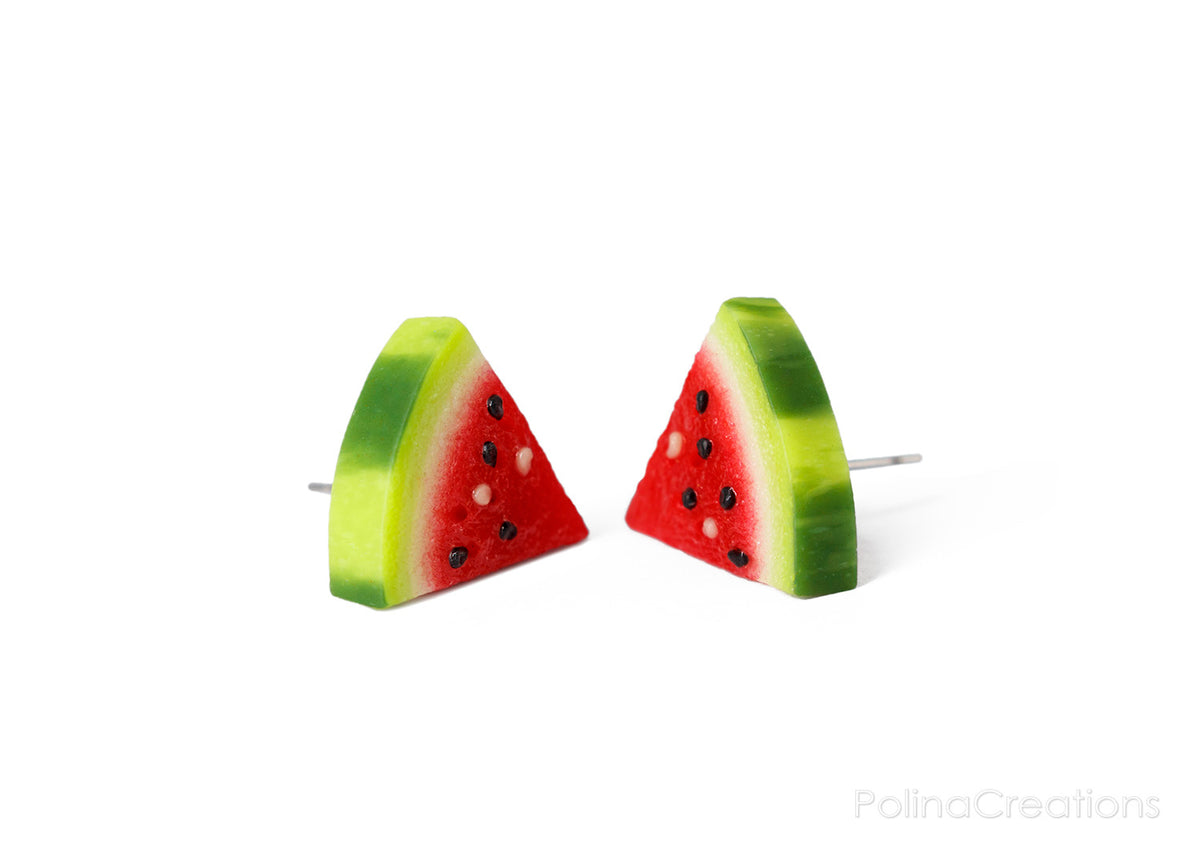 Handmade Watermelon Stud Earrings
