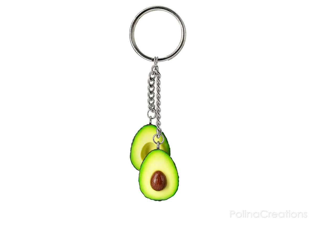 Handmade Single Ring Avocado Keychain, Valentine's day gift