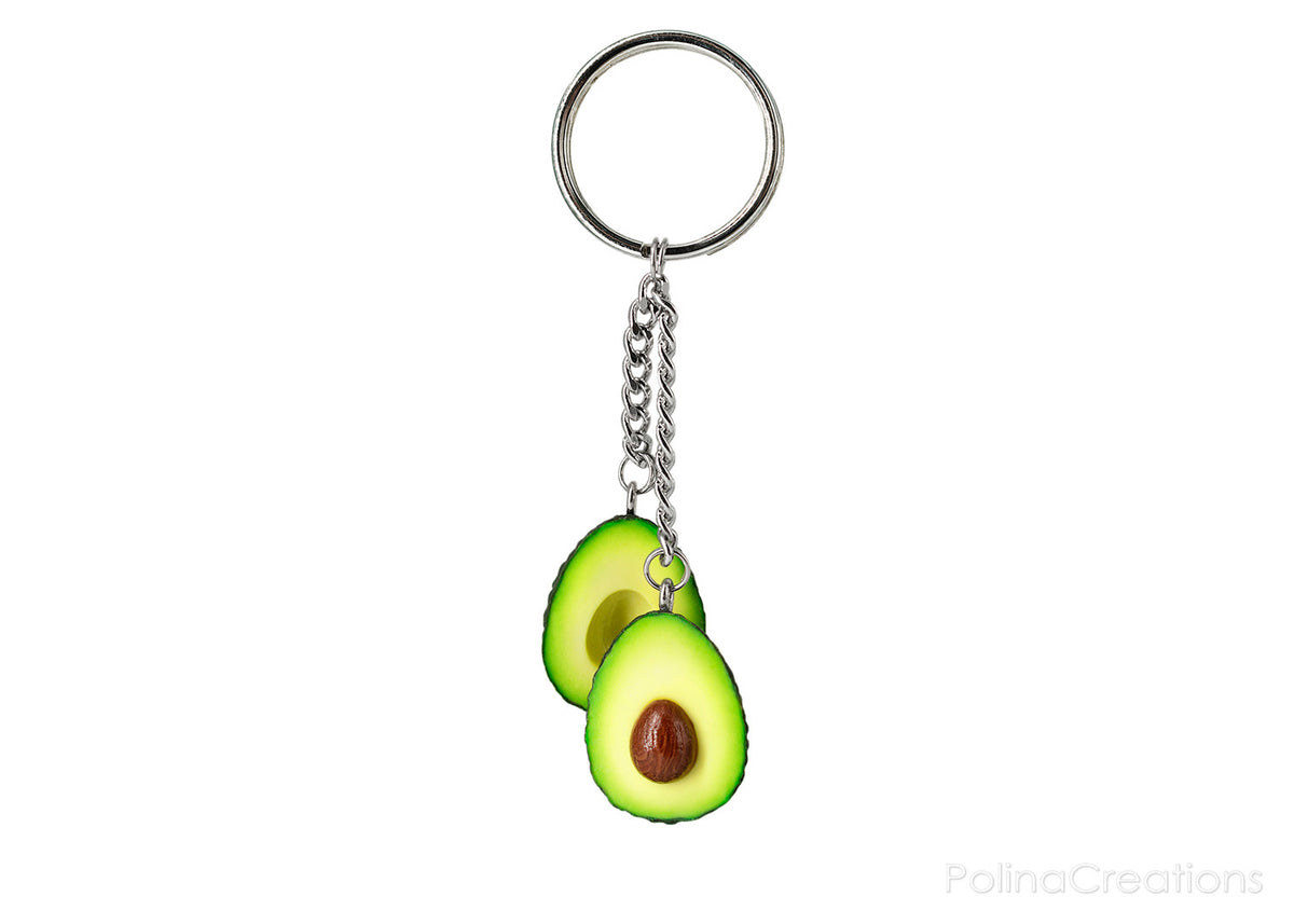 Handmade Single Ring Avocado Keychain, Valentine's day gift