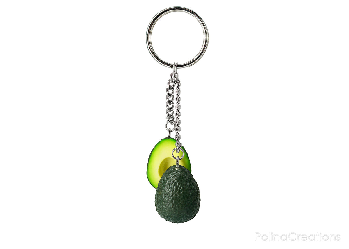 Handmade Single Ring Avocado Keychain, Valentine's day gift