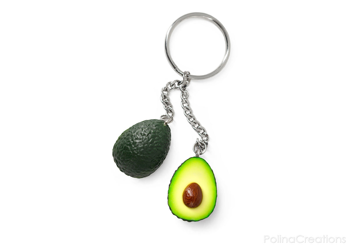 Handmade Single Ring Avocado Keychain, Valentine's day gift