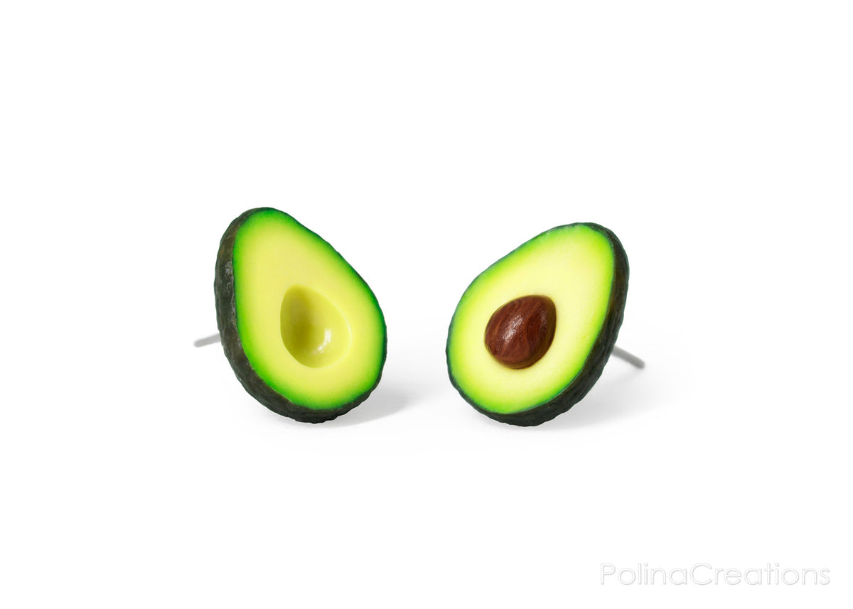 Handmade Avocado Stud Earrings