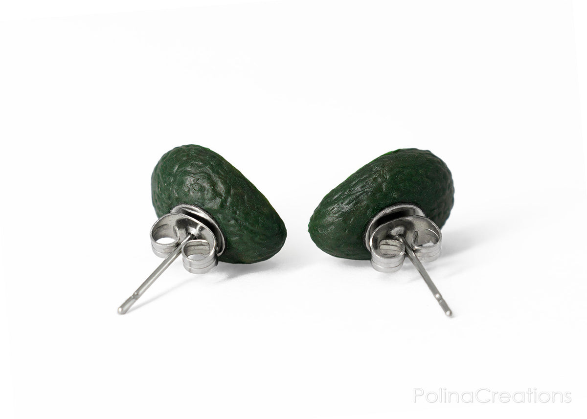 Handmade Avocado Stud Earrings