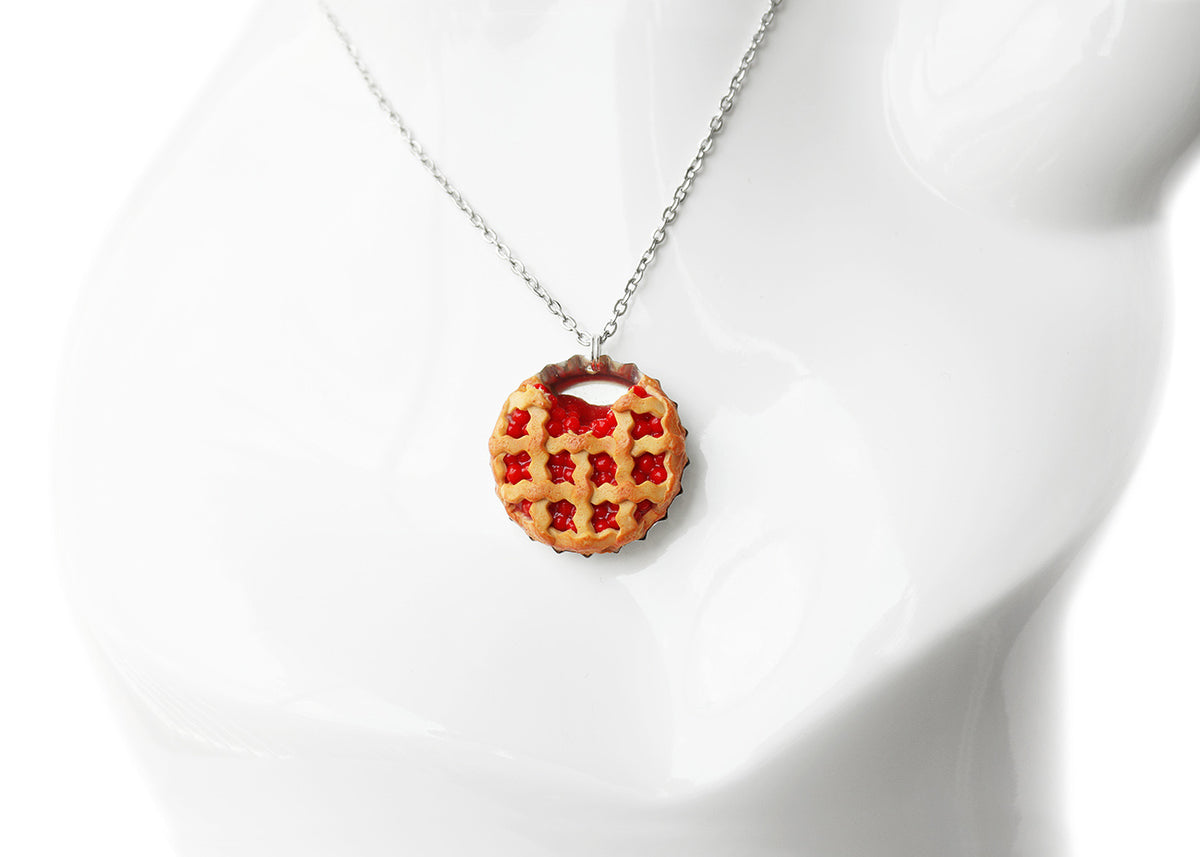 Polinacreations Handmade Jewelry Cherry Pie Pendant Cherry Pie Necklace,Miniature Food Jewelry Cherry Jewelry Red Necklace Cherry Necklace red jewelry red necklace Fake food jewelry mini food charm pie charm circle necklace red circle charm pastry jewelry pastry charm gift for her gift for woman bottle cap jewelry berry jewelry berry charm fruit necklace berry necklace