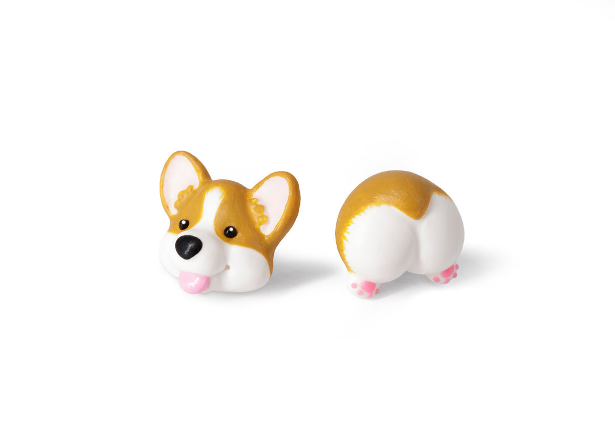 Handmade Corgi Dog Stud Earrings