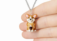Handmade Mama Corgi and Baby Necklace, Mothers Day Gift