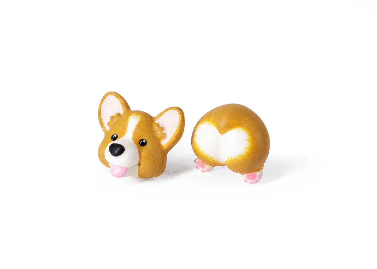 Handmade Corgi Dog Stud Earrings