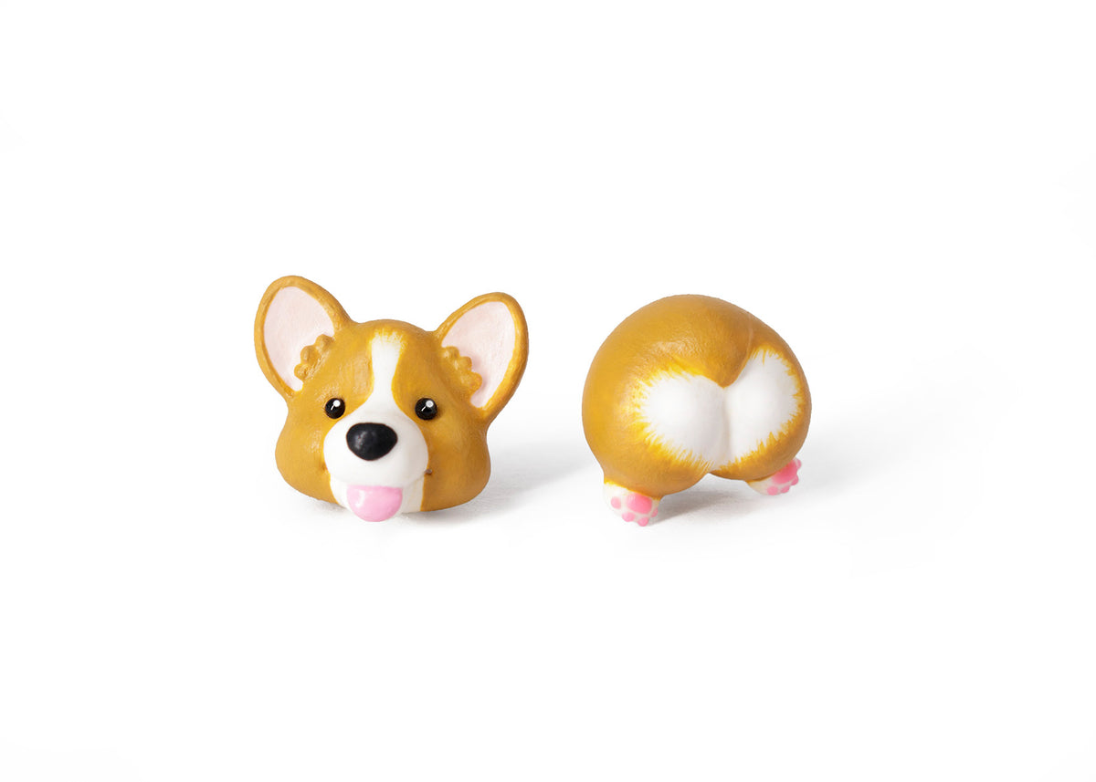 Handmade Corgi Dog Stud Earrings