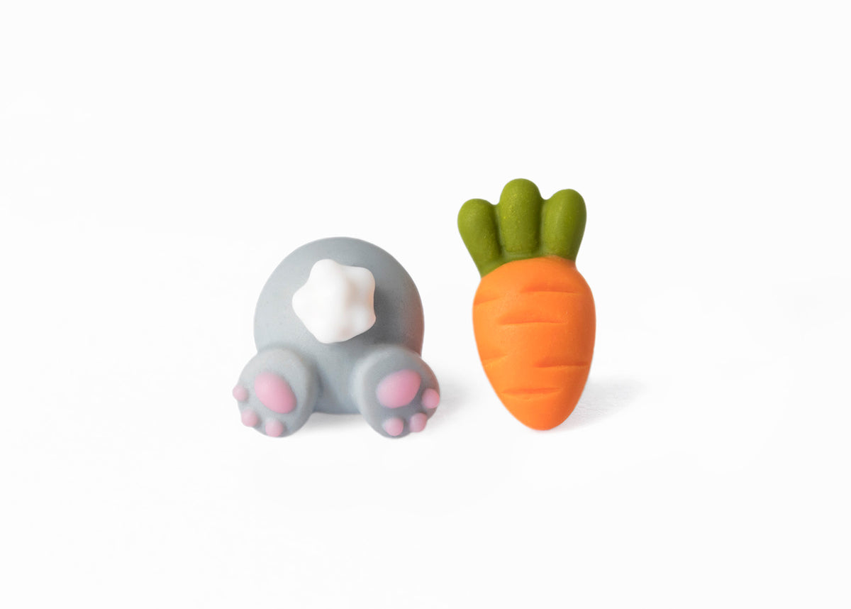 Polinacreations Handmade Bunny Butt & Carrot Stud Earrings. Polymer clay Fake food jewelry Rabbit earrings. Carrot Earrings. Easter Jewelry Easter bunny earrings, Garden Jewelry Cute jewelry handmade earrings