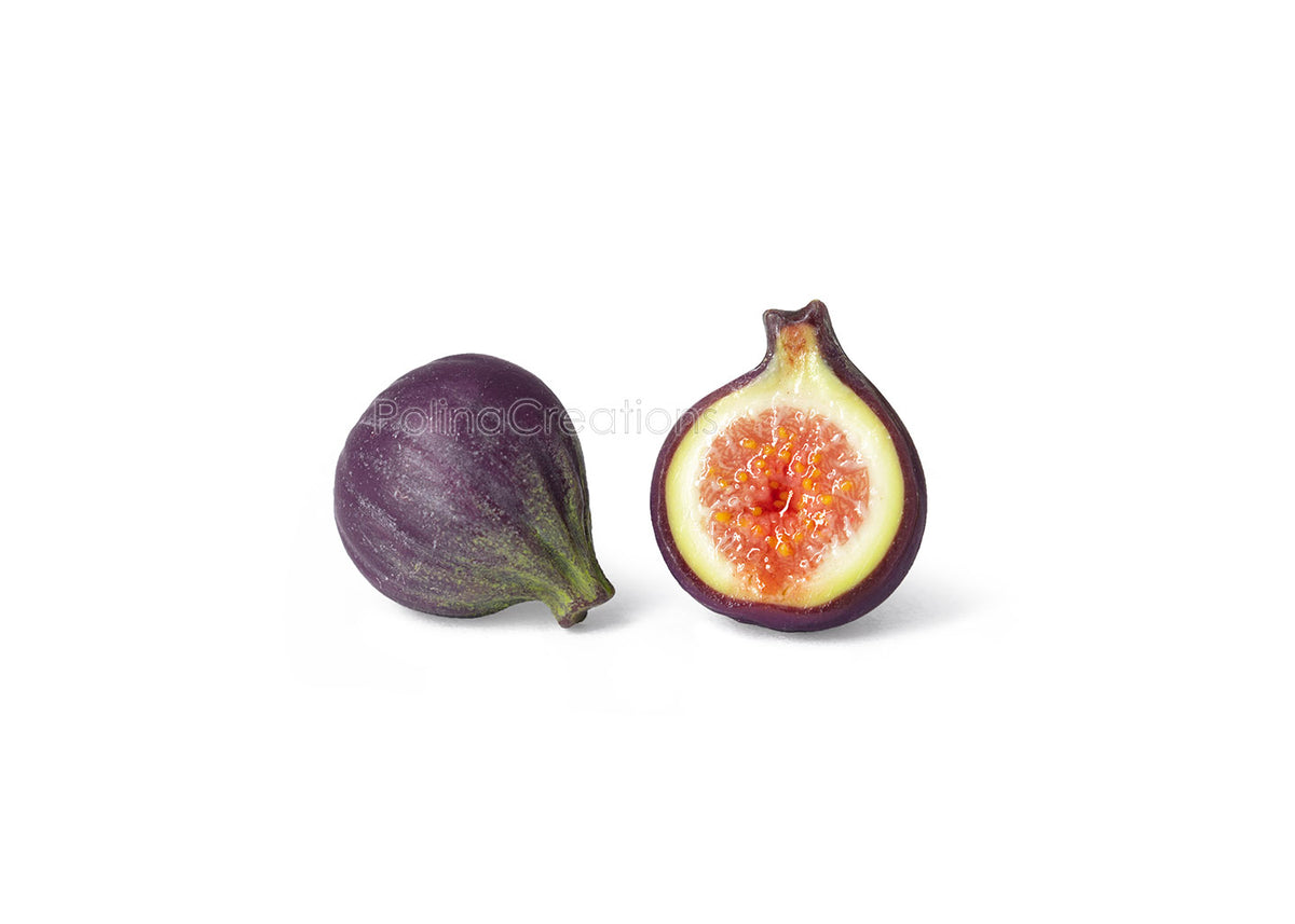 Handmade Fig Stud Earrings