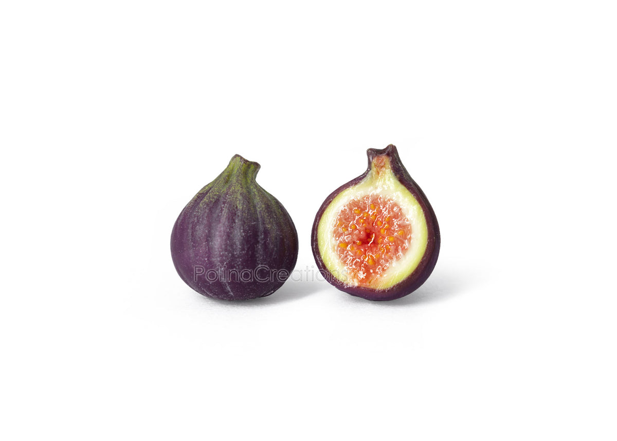 Handmade Fig Stud Earrings