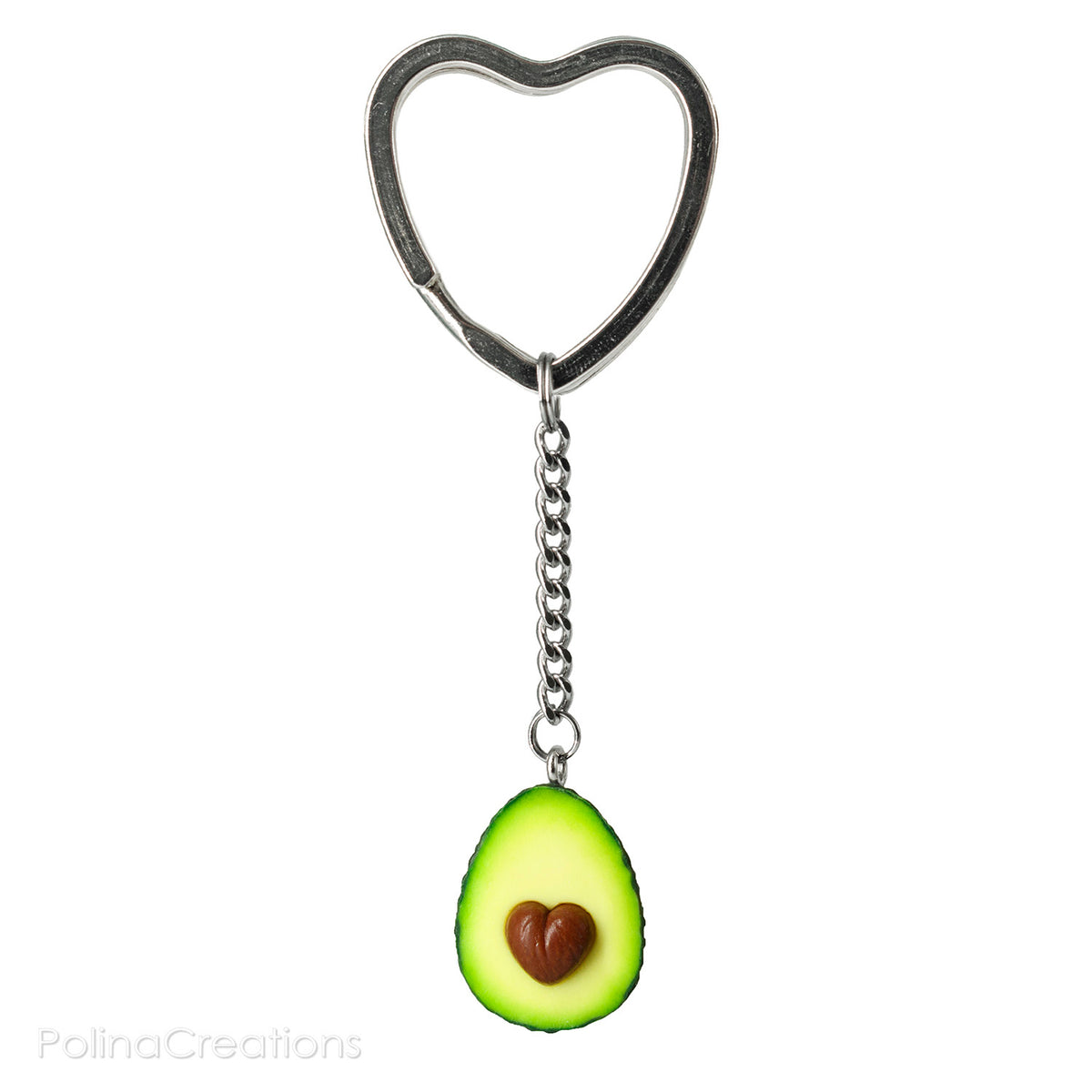 Handmade Avocado Heart Keychain, Valentine's day gift