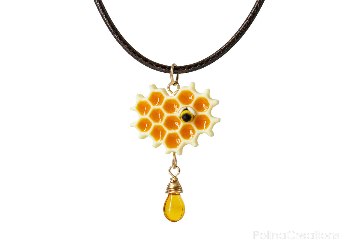 Handmade Gold Wire Honeycomb Necklace