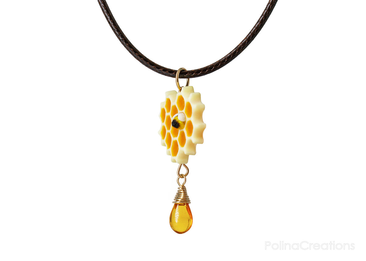 Handmade Gold Wire Honeycomb Necklace