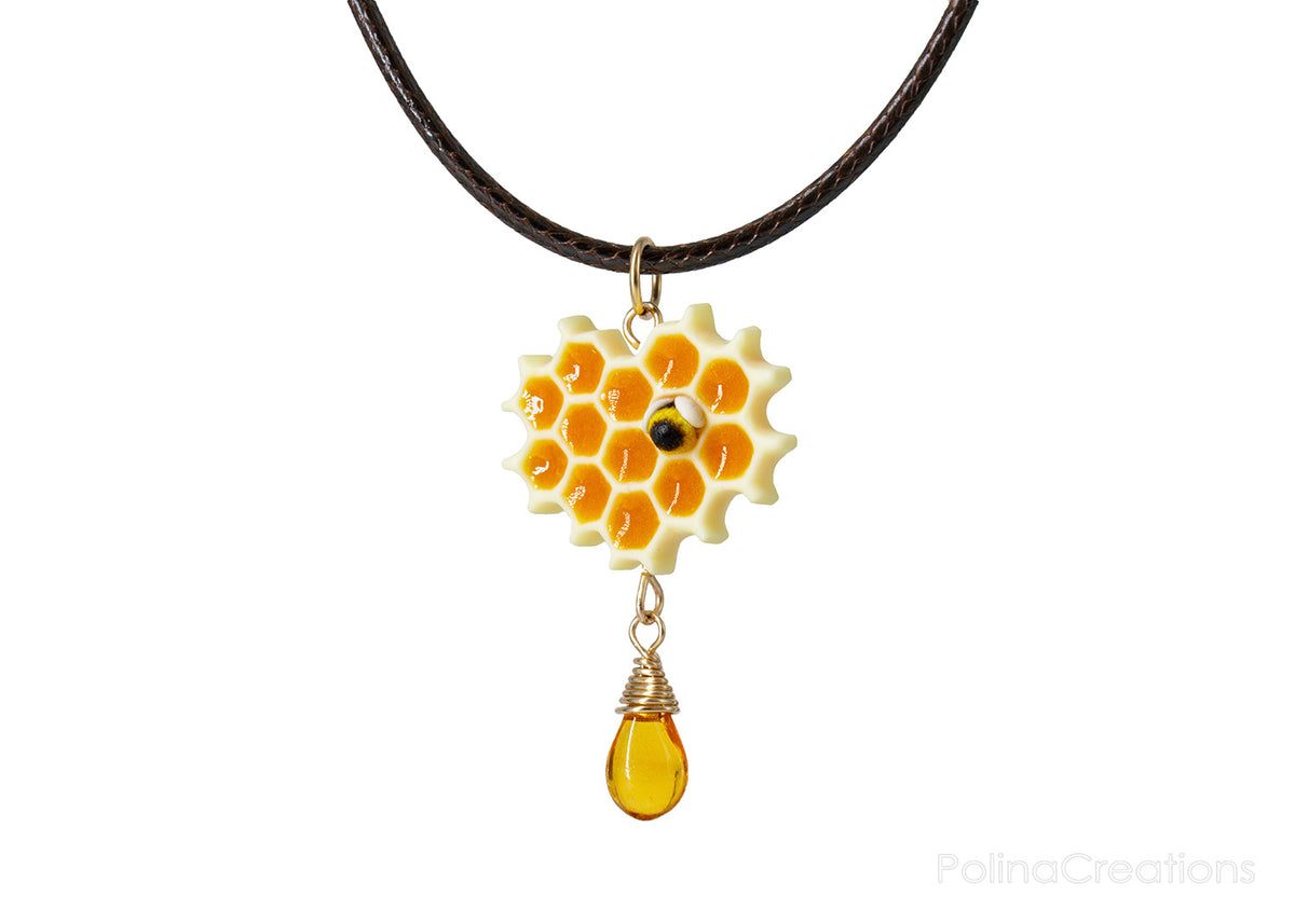 Handmade Gold Wire Honeycomb Necklace