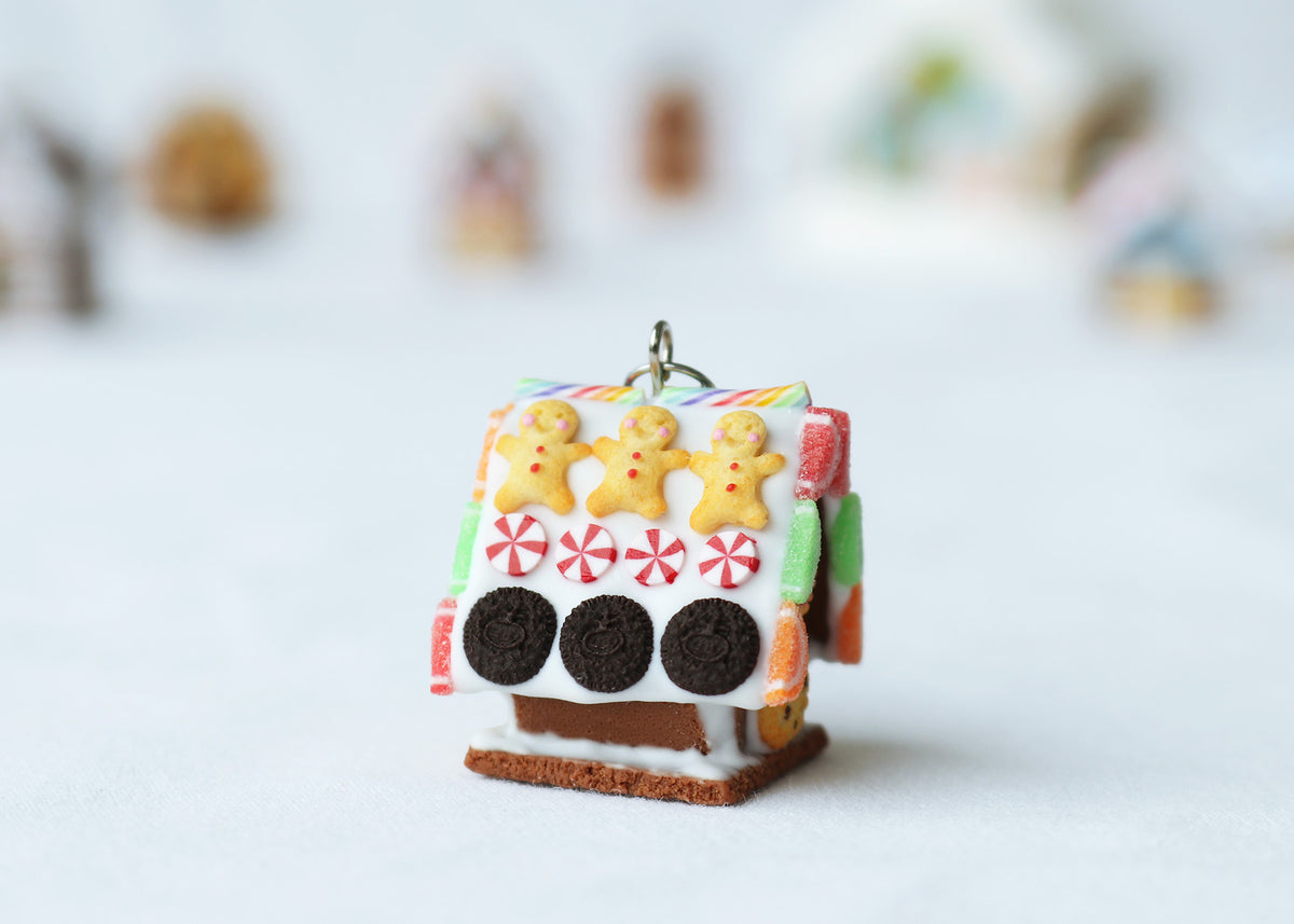 Handmade Gingerbread House Necklace, Christmas Gift