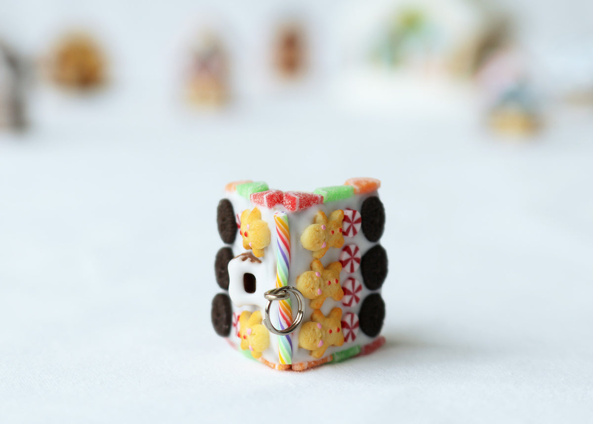 Handmade Gingerbread House Necklace, Christmas Gift