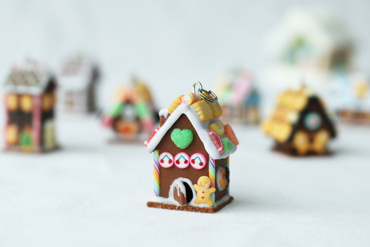Handmade Gingerbread House Necklace, Christmas Gift