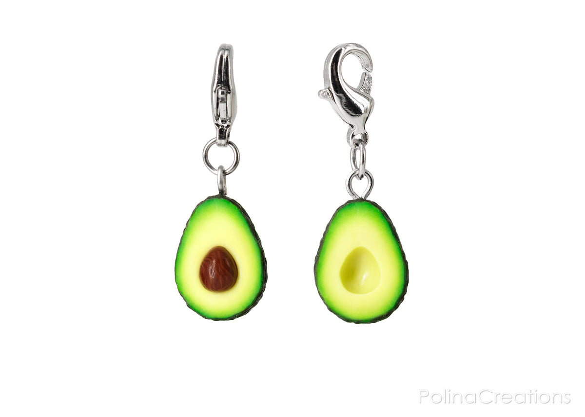 Handmade Avocado Bracelet Charm, Valentine's day gift