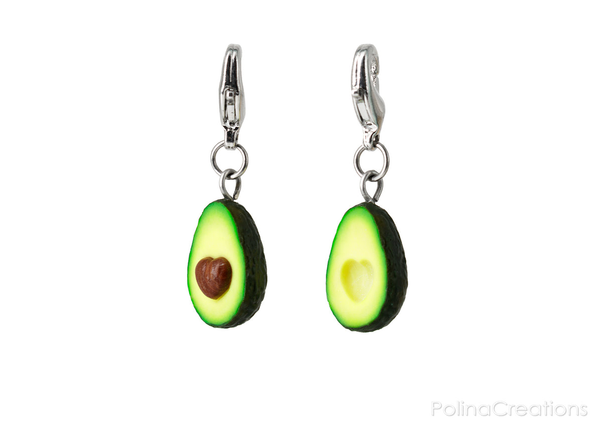 Handmade Avocado Heart Bracelet Charm, Valentine's day gift