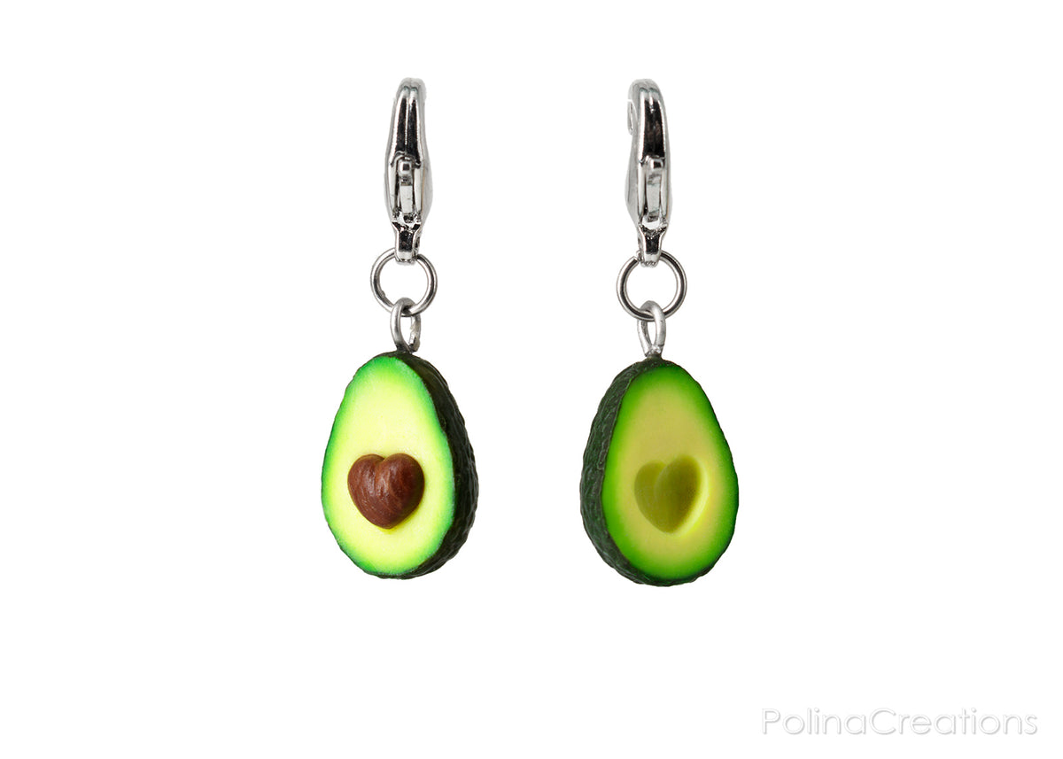 Handmade Avocado Heart Bracelet Charm, Valentine's day gift
