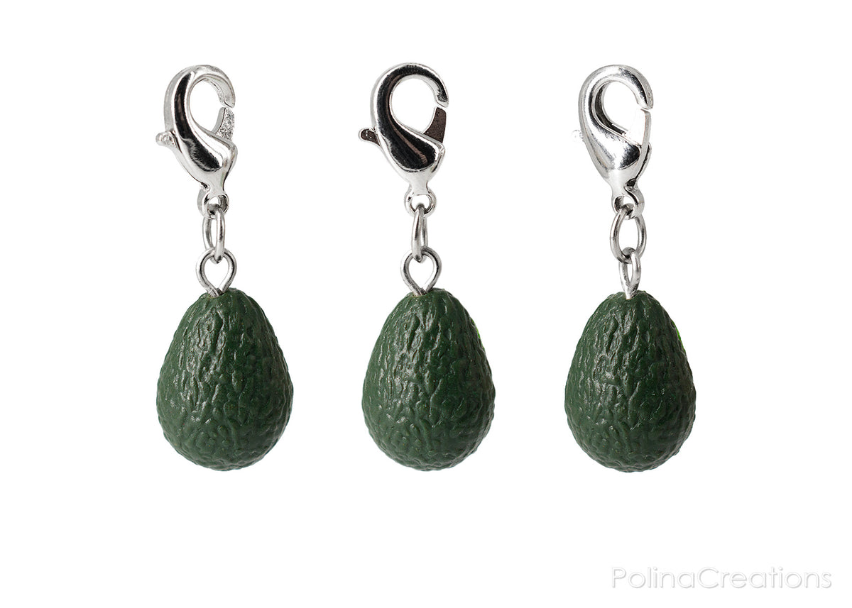 Handmade Avocado Heart Bracelet Charm, Valentine's day gift
