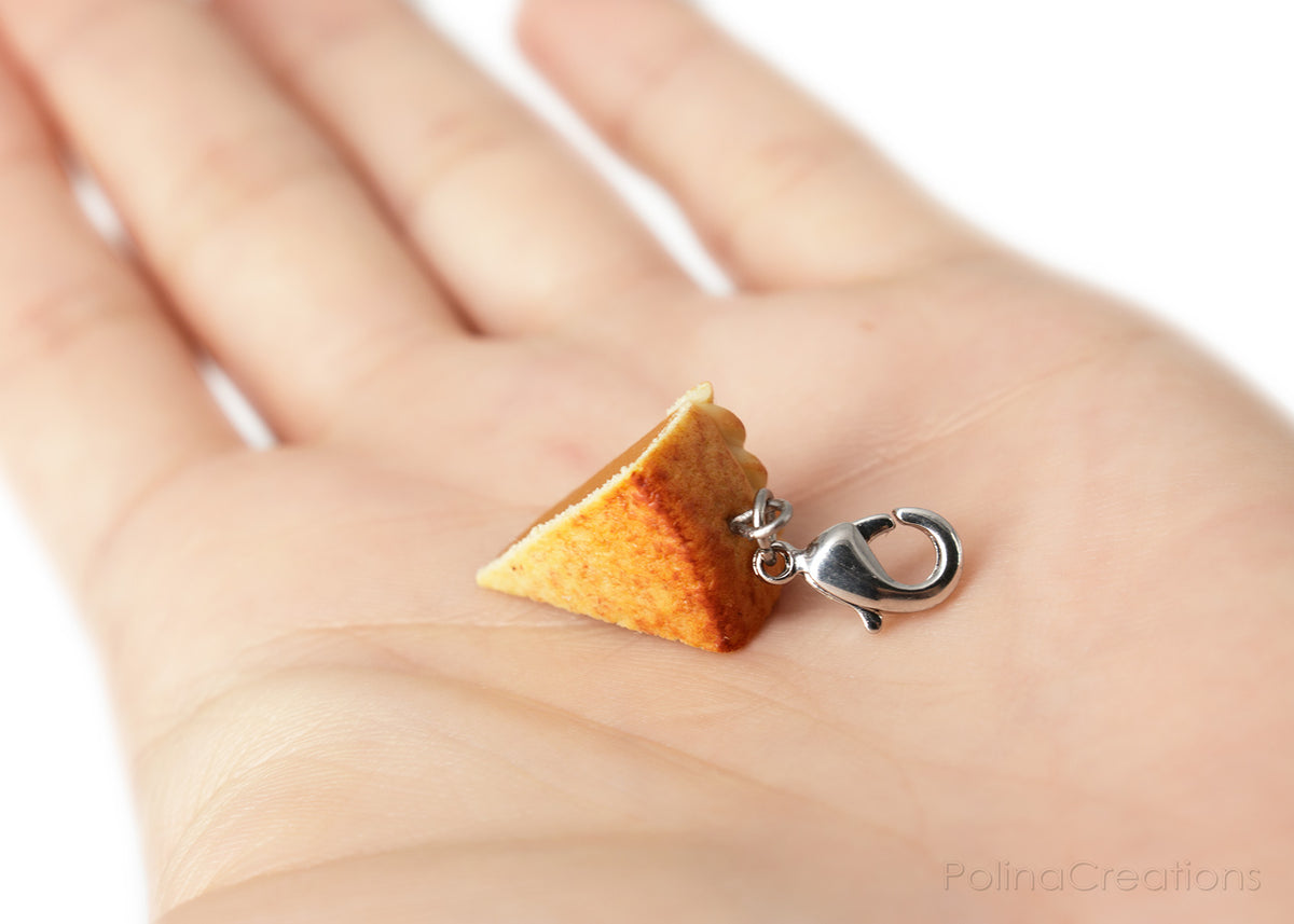 Handmade Pumpkin Pie Bracelet Charm, Thanksgiving Gift