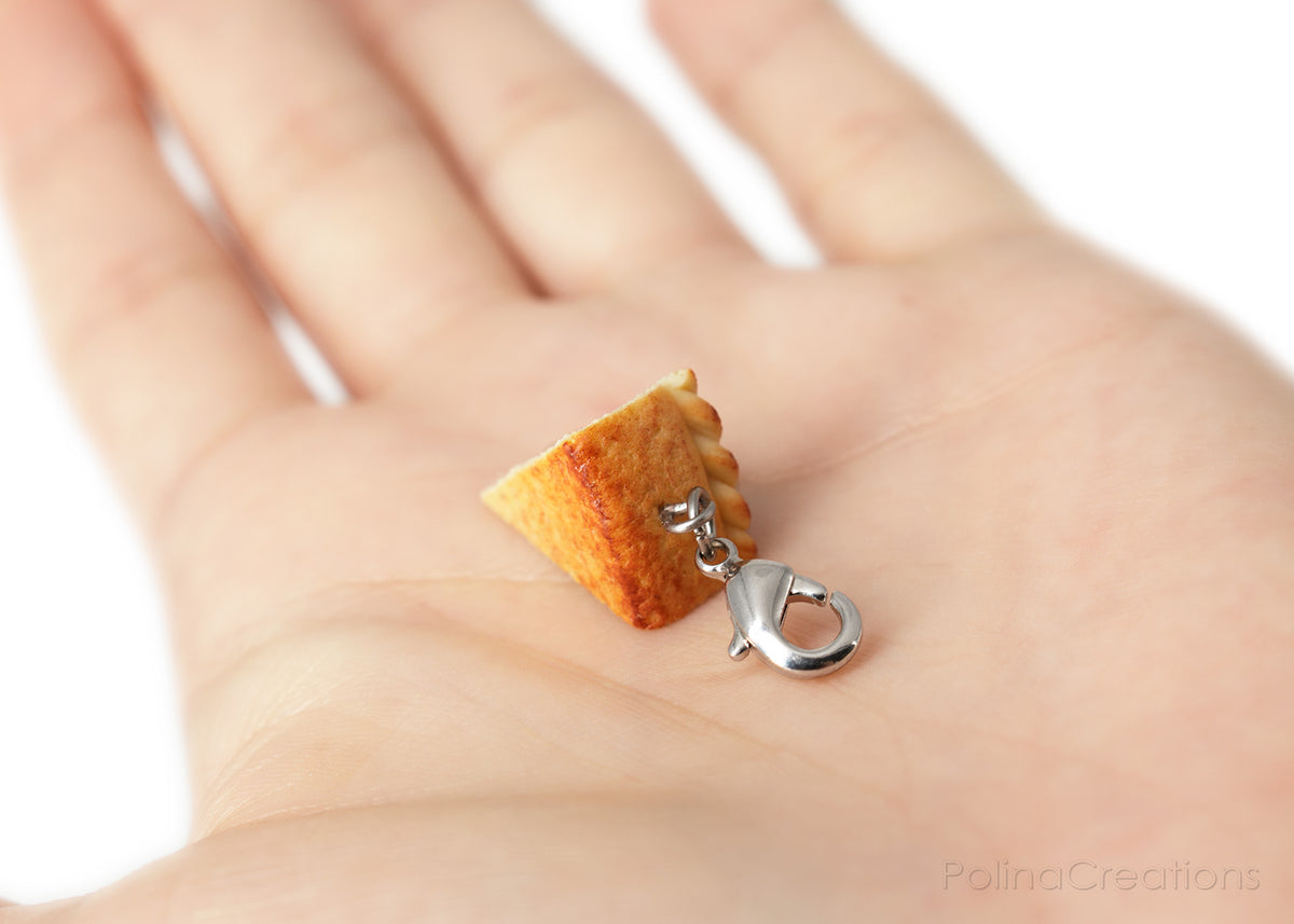 Handmade Pumpkin Pie Bracelet Charm, Thanksgiving Gift