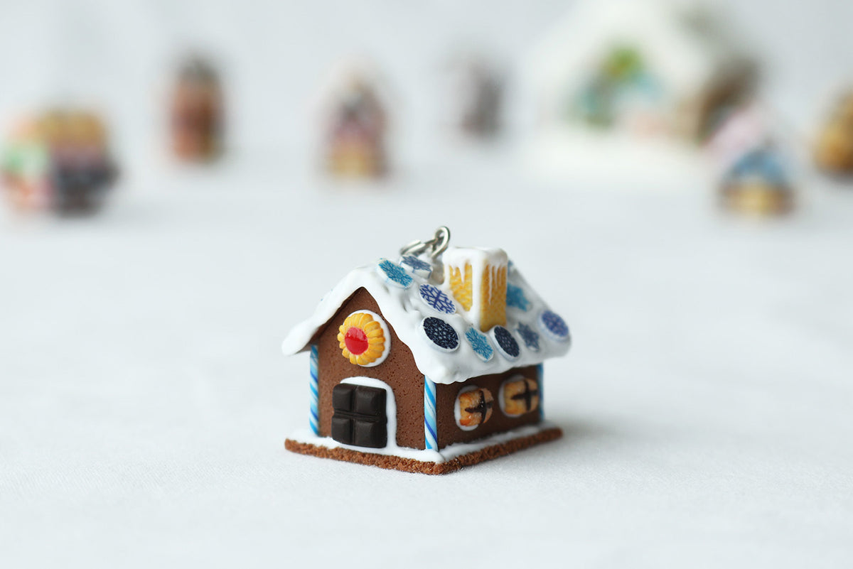 Handmade Gingerbread House Necklace, Christmas Gift