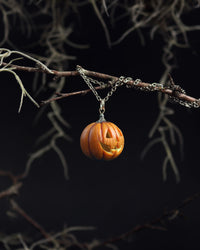 Polinacreations Handmade jewelry Glow in the Dark Halloween Pumpkin Head Necklace, Spooky Halloween Jewelry Smile Pumpkin Jack Necklace Scary Halloween Pendant Witch jewelry Halloween necklace Halloween charm polina creations smile jewelry smile necklace orange jewelry orange necklace charm circle jewelry circle charm gift for her gift for women girls glow jewelry Halloween gift holiday gift Halloween pendant 