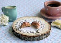Handmade Croissant Earrings Sprinkled With Sugar