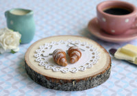 Handmade Croissant Earrings Sprinkled With Sugar