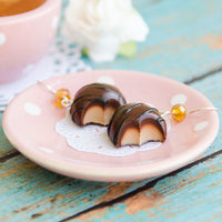 Handmade Chocolate Caramel Candy Earrings
