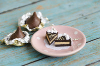 Polymer Clay Chocolate Layer Cake Handmade Earrings Sweet