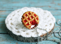 Handmade Bottle Cap Cherry Pie Necklace