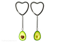 polinacreations Avocado Keychains, Valentines day gift Best Friend Keychain Set for 2 Avocado Heart Friendship Keychains BFF Gift Fake Food LOVE Jewelry Wife Husband Gift polina creations polymer clay jewelry