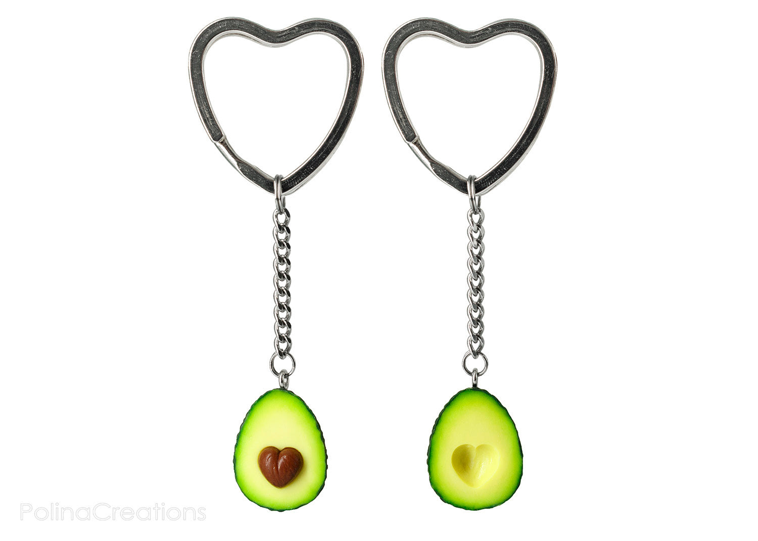 Handmade Best Friend Avocado Heart Keychains Valentine s day gift