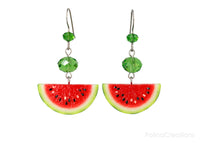 Handmade Watermelon Slice Earrings