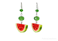 Handmade Watermelon Slice Earrings