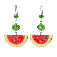 Handmade Watermelon Slice Earrings