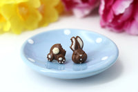 Handmade Bitten Easter Chocolate Bunny Stud Earrings. Bunny earrings. Easter Jewelry Easter bunny earrings Easter Gift bitten chocolate bunny butt polinacreations chocolate rabbit earrings polymer clay food
