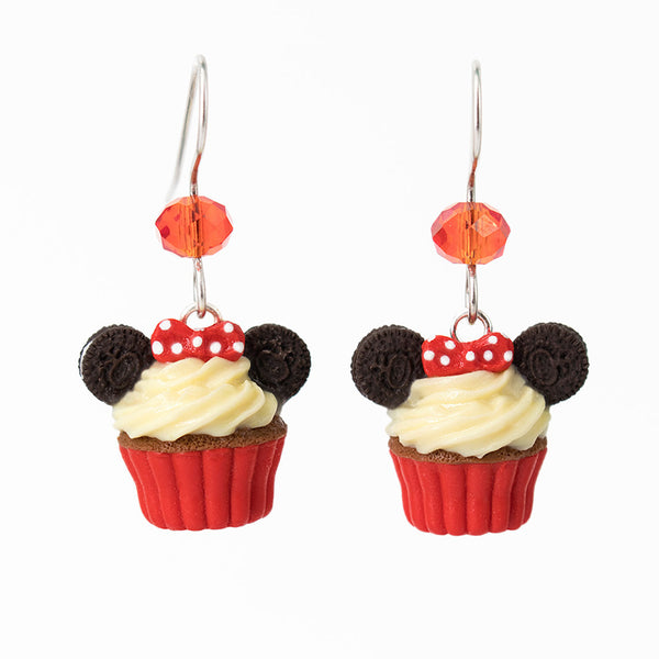 polinacreations Handmade jewelry Mouse Cupcake Earrings, red Cupcake Earrings, Mouse Earrings fake food jewelry polymer clay food jewelry cute earrings gift for her gift for woman girl red jewelry cookie earrings cookie jewelry oreo jewelry oreo earrings minnie mouse jewelry mickey mouse earrings beaded jewelry red jewelry ruby earrings hypoallergenic jewelry